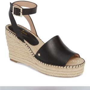 Kate Spade FELIPA SIZE 7, Black Espadrille Wedges